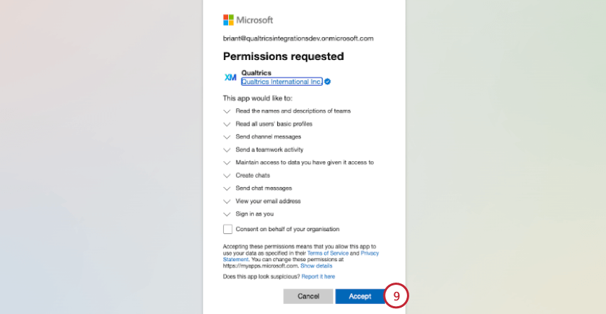 accepting the terms and conditions