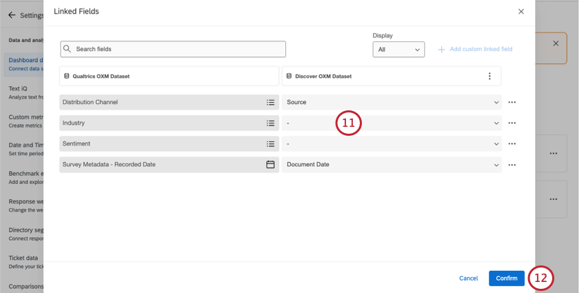 setting linked fields