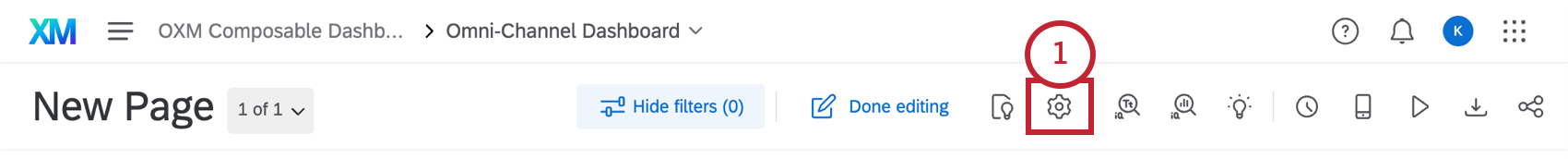 Gear button in dashboard editor