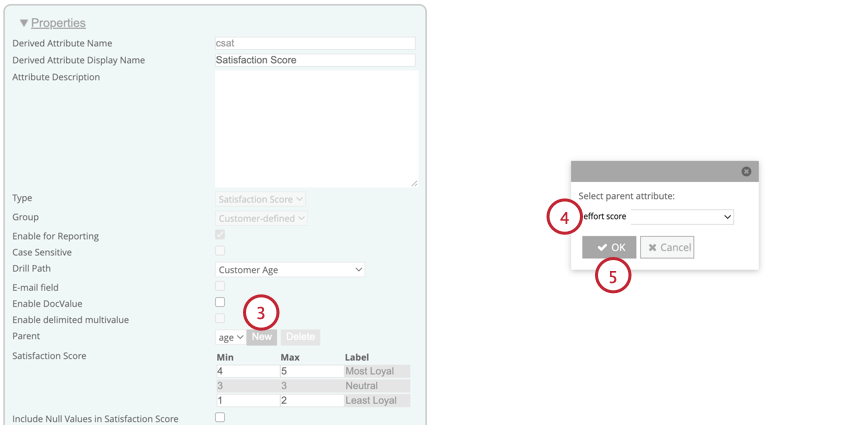 clicking new and choosing an attribute