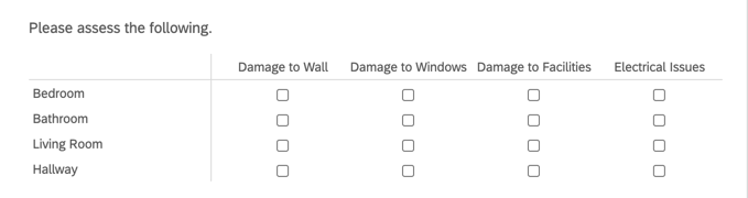 Matrix question where you can choose multiple scale points