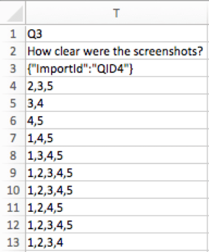 CSV of multiple answer data where each answer is comma separated under the same column