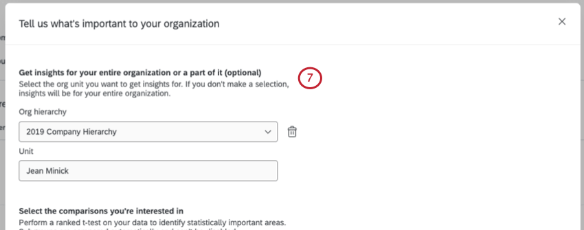 choosing to generate insights for one unit