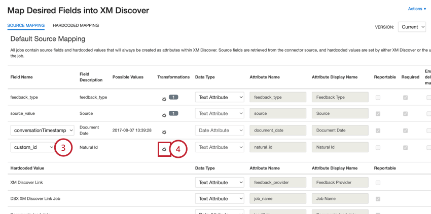 clicking the transformation icon next to the natural id field