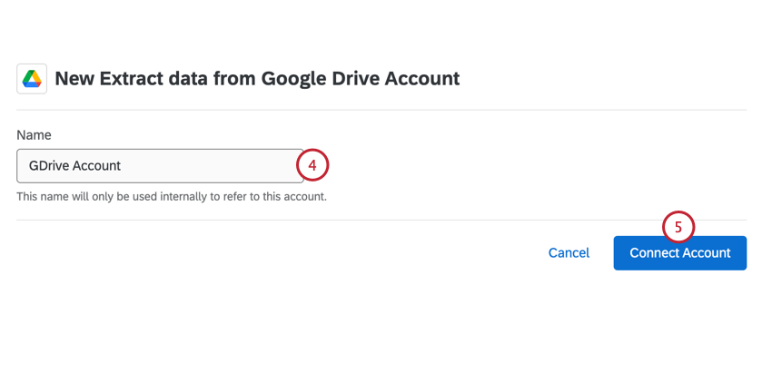assegnare un nome allaccount e connetterlo