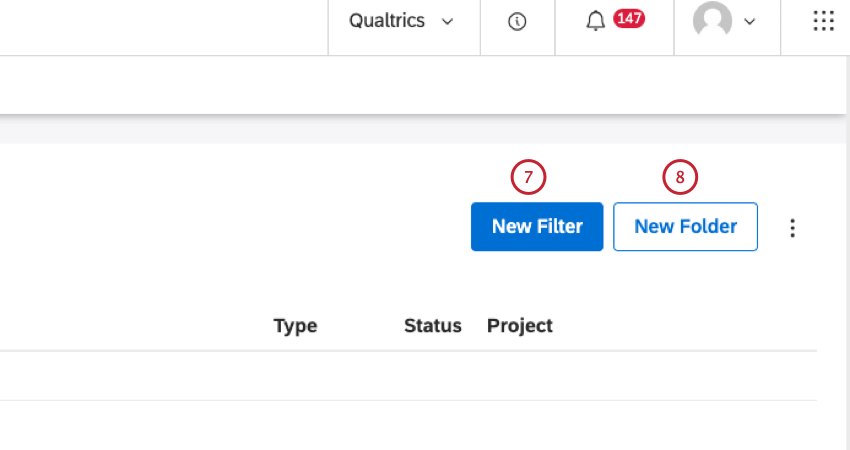 Fare clic su Nuovo filtro per creare un nuovo filtro. Fare clic su Nuova cartella per creare una cartella per organizzare i filtri.