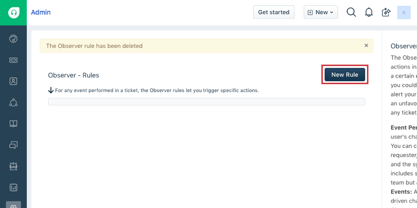 New Rule button in black upper-right