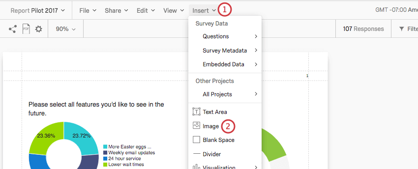 Bild im Menü "Einfügen"