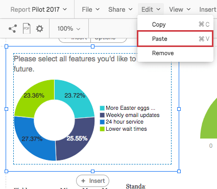 Menu Modifica espanso con Incolla evidenziato testo