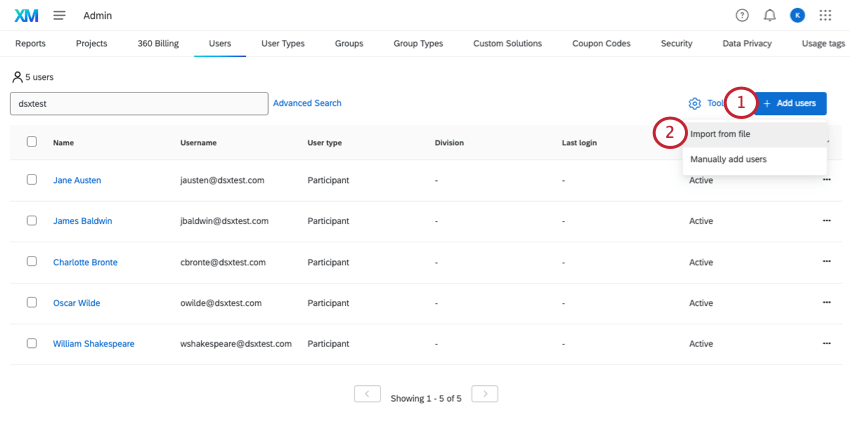 Ajouter des utilisateurs dans longlet nouveaux utilisateurs