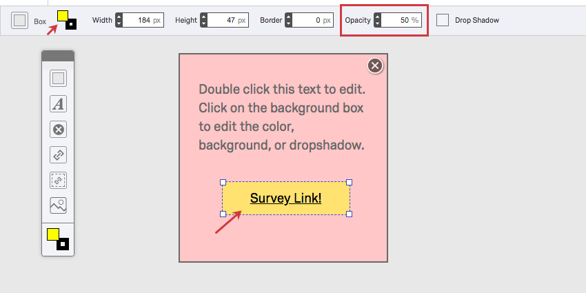 Because the Opacity field is set to 50 percent, the yellow in the body color icon is brighter than the yellow on the selected button