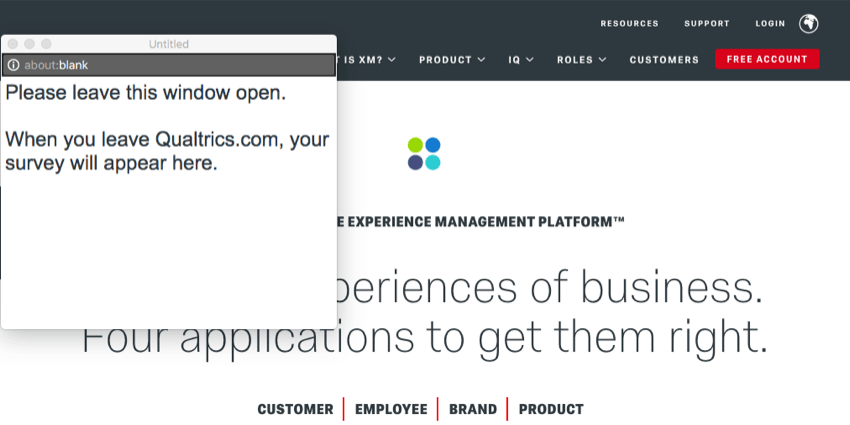 退職後にアンケート調査のウィンドウが表示されます。