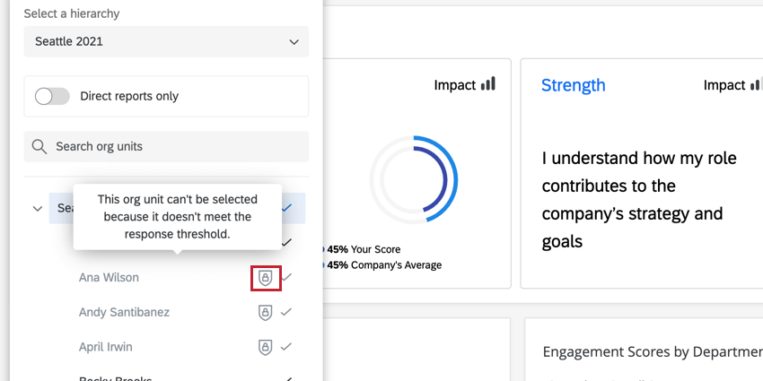 a unit is greyed out since it doesnt meet anonymity thresholds, and there is a shield icon next to the unit to learn more