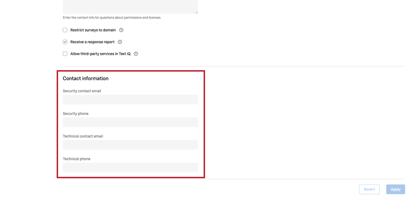 Contact Information Section