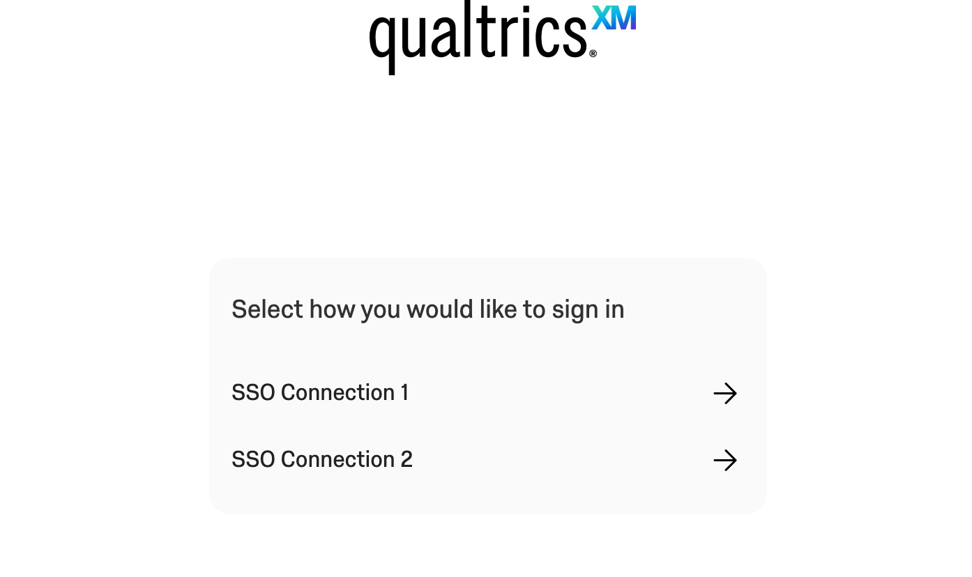 Pagina di login con due opzioni, che corrispondono alle connessioni di login multiple abilitate