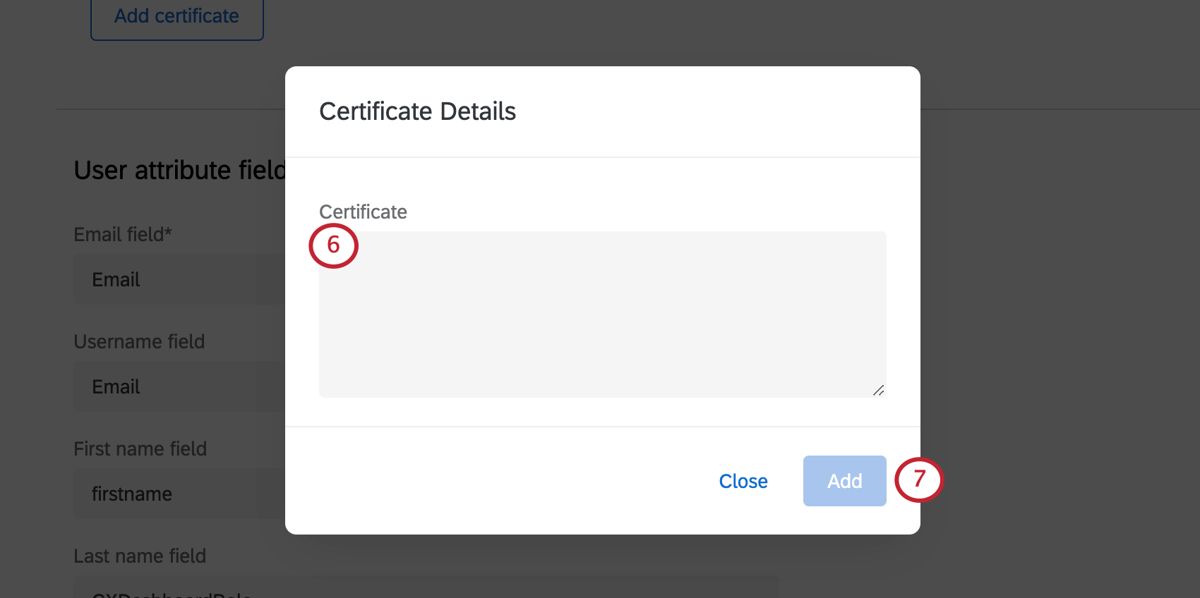 Image of new window named certificate details