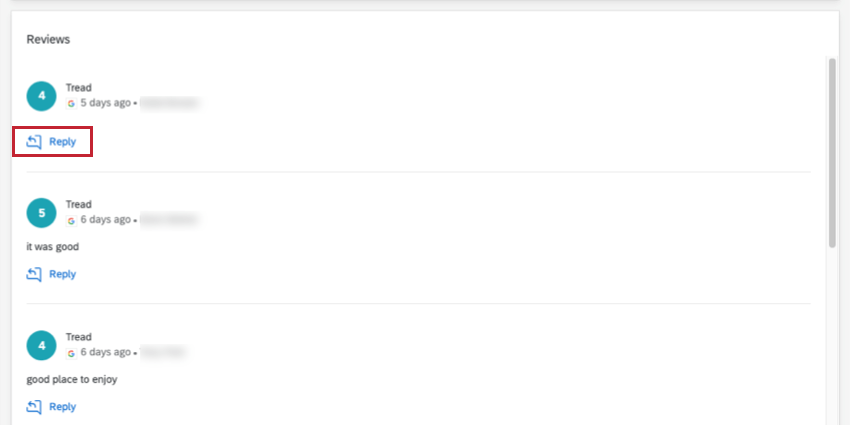Image of reply button on widget