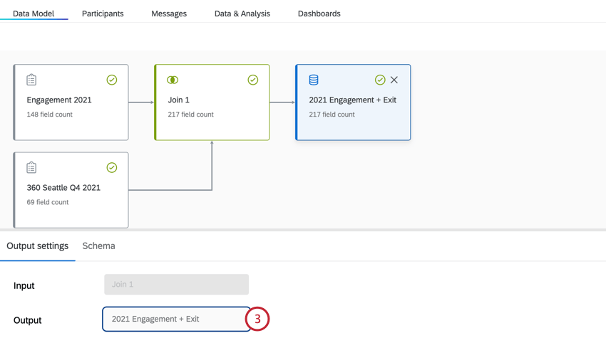 giving the output data source a name
