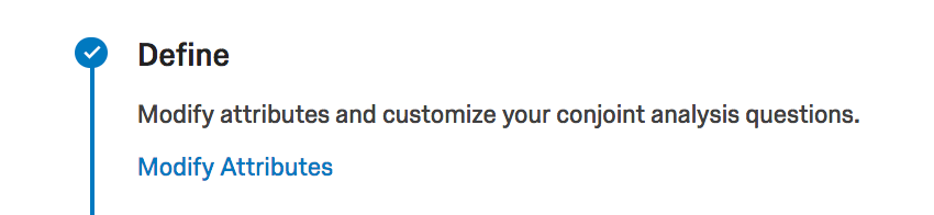 Define step with blue edit attributes link text