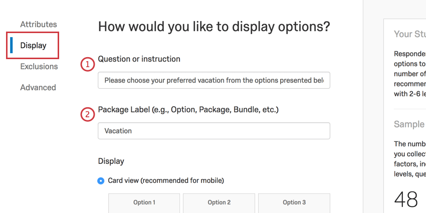 Page qui commence par "Comment voulez-vous afficher les options ?