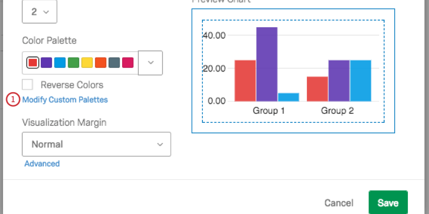 modifier les palettes personnalisées lien
