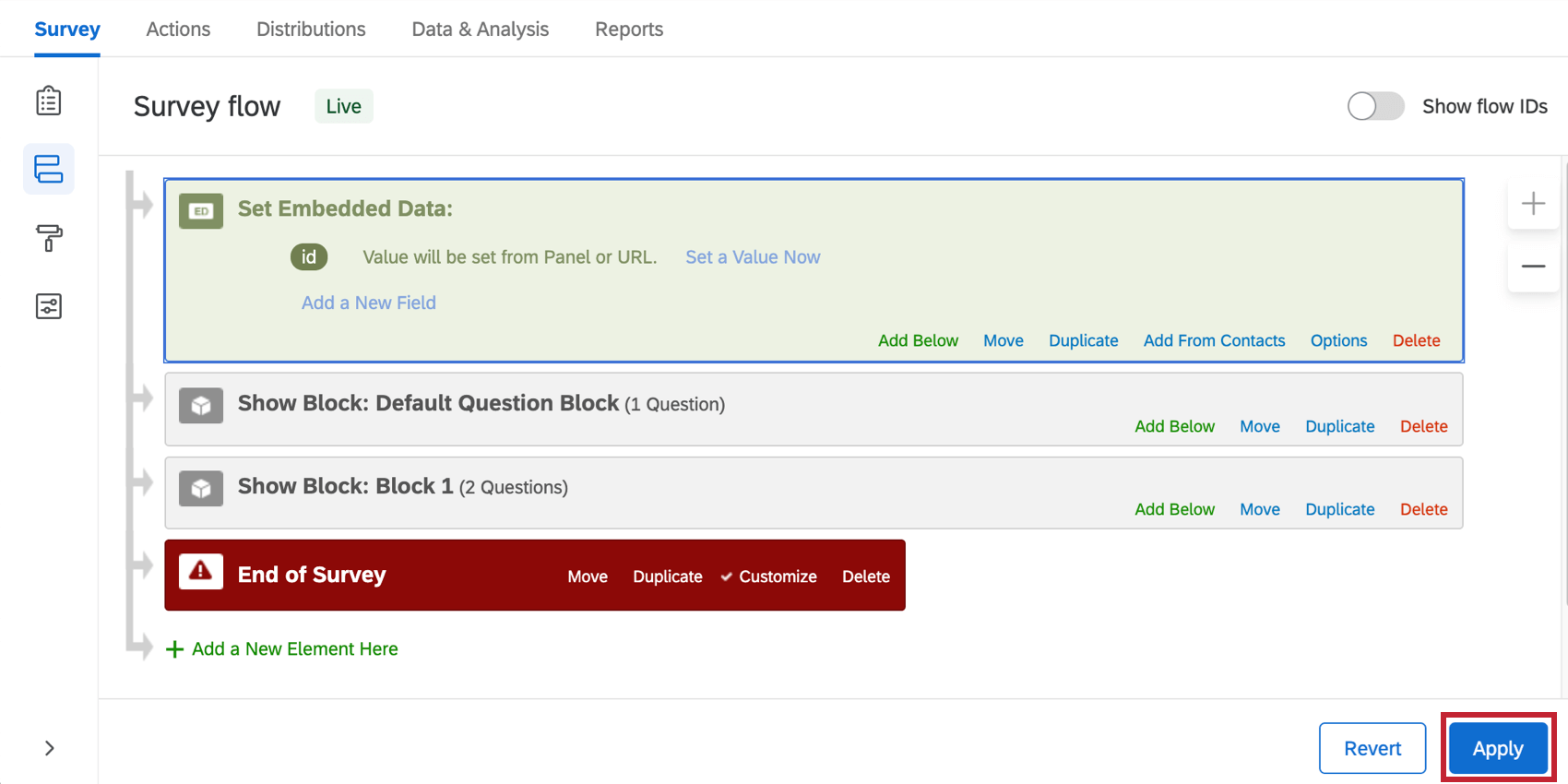 Schaltfläche „Übernehmen“ unten rechts