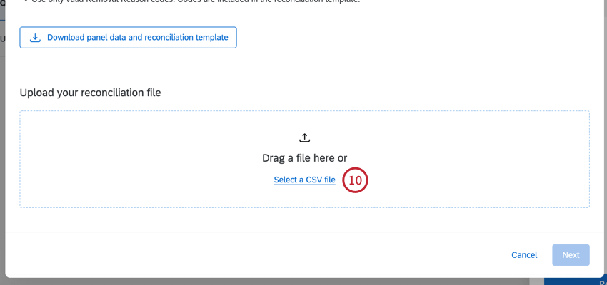 choosing the reconciliation file
