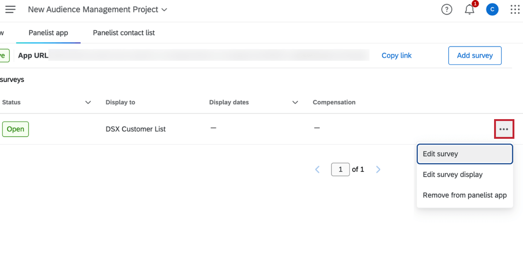 clicking the options menu