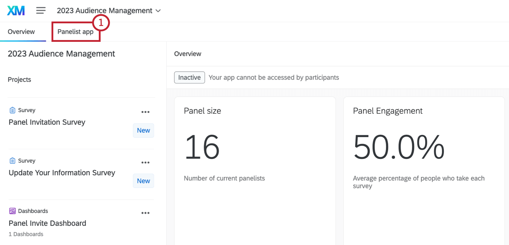 Registerkarte „Panelist App“