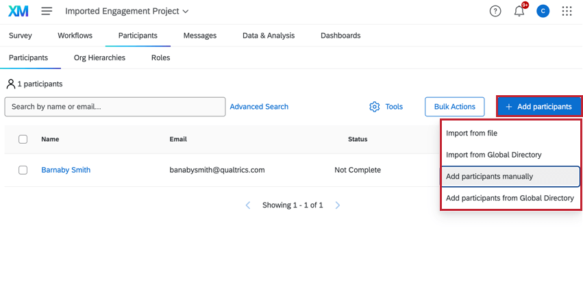 en cliquant sur le bouton dajout de participants
