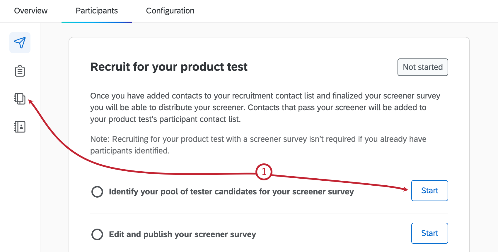 per accedere alla sezione in cui si identificano i candidati tester