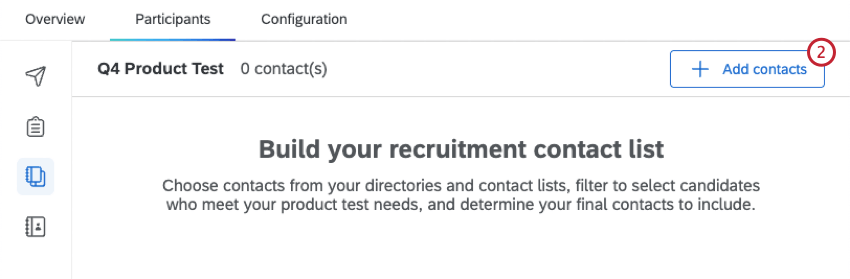 pour ajouter des contacts à la liste de contacts de recrutement