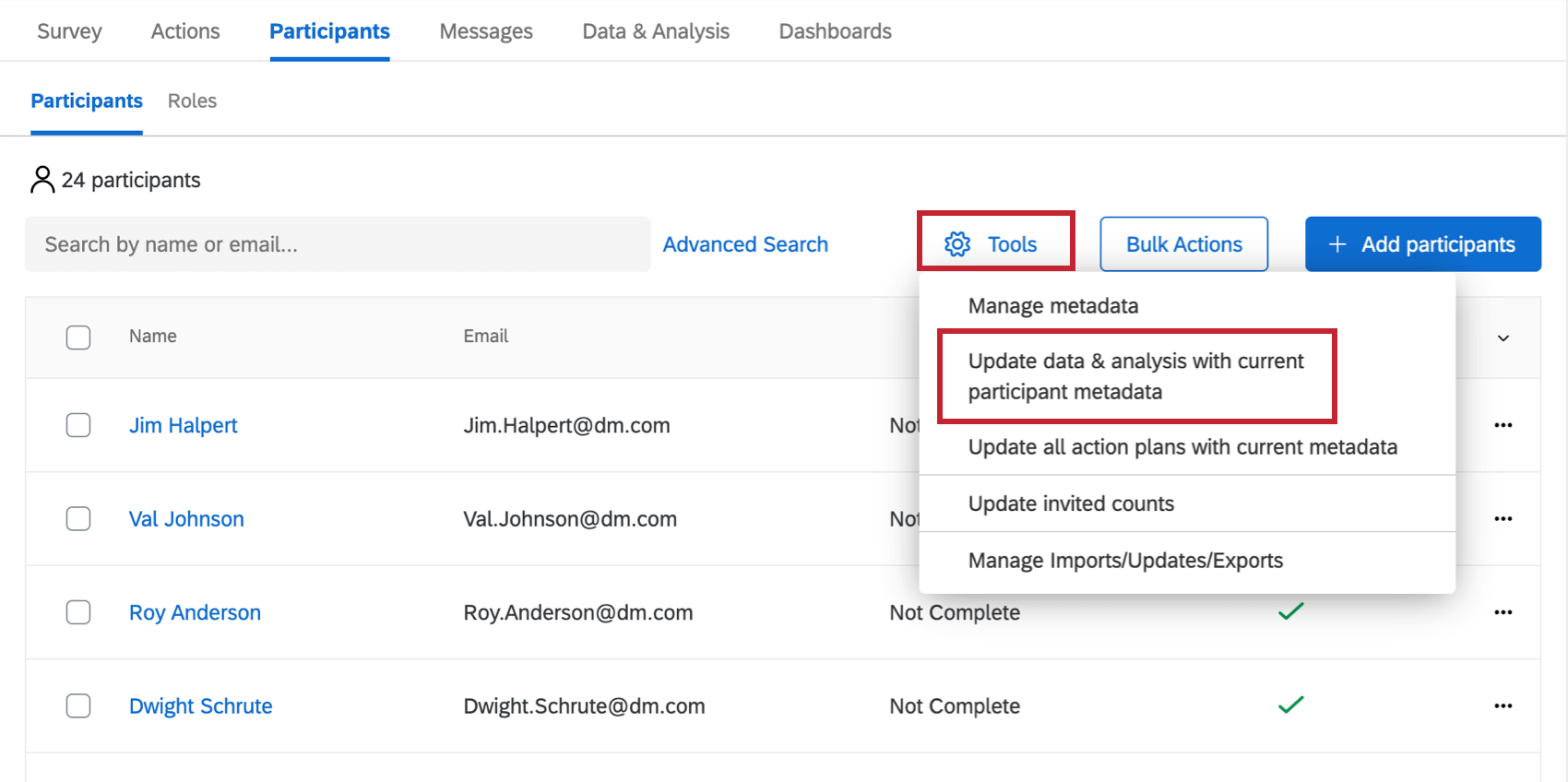 Image of Update Data & Analysis With Current Participant Metadata