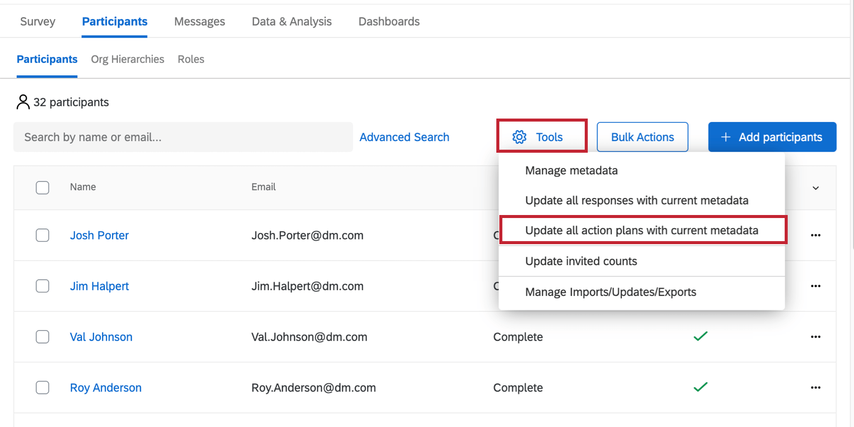 Imagem de Update All Action Plans With Current Metadados (Atualizar todos os planos de ação com metadados atuais )