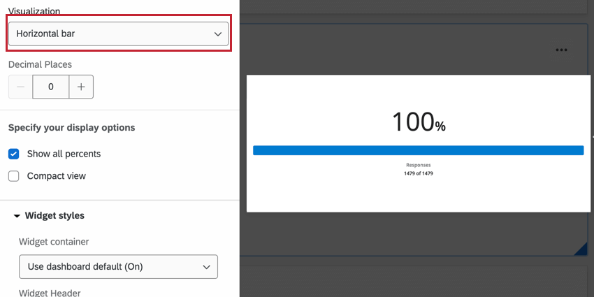 selecting the horizontal bar visualization