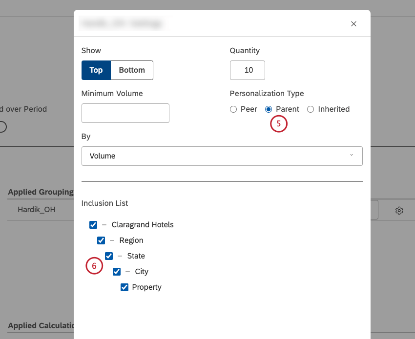 fenêtre dans laquelle vous définissez les options du pair