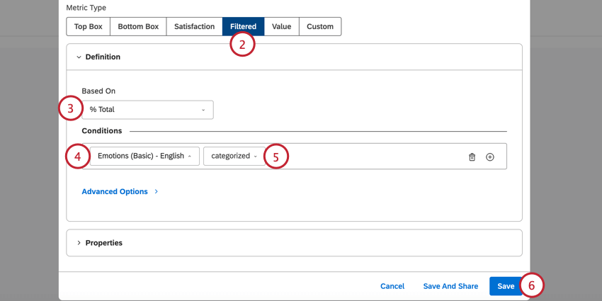creating a filtered metric for percent categorized