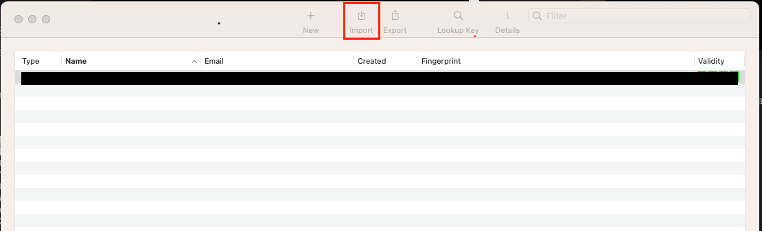 importation de clics dans GPG Suite