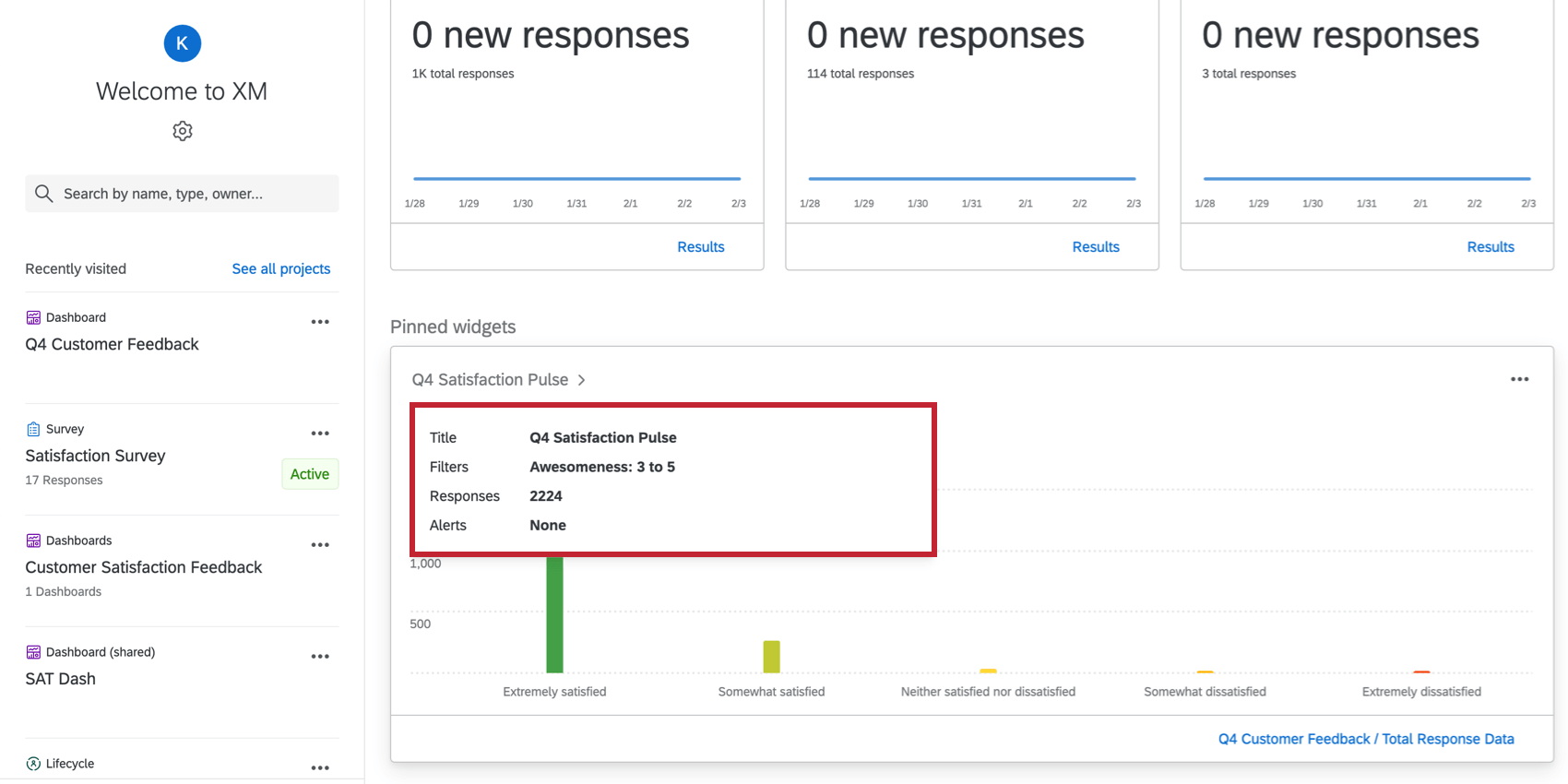 Passare il mouse su un widget nella homepage per visualizzare ulteriori informazioni