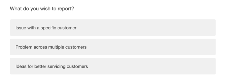La pregunta solo dice la palabra clientes en lugar de tener llaves.