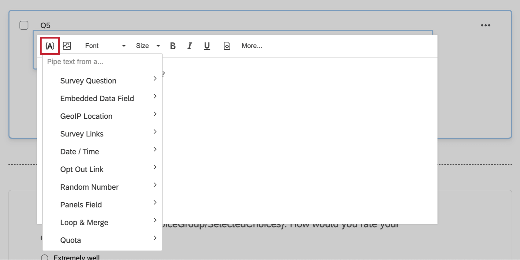 When you are in the Rich Content Editor, the button that looks like an A in fancy brackets (first button)