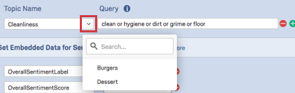 en cliquant sur la liste déroulante pour choisir un sujet existant