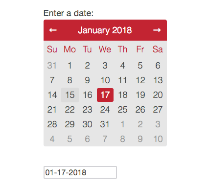 Un calendario grigio e rosso