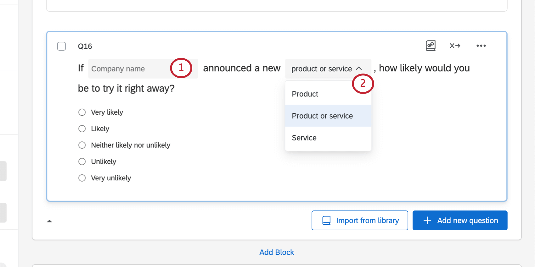 Options dédition dans une question certifiée personnalisable