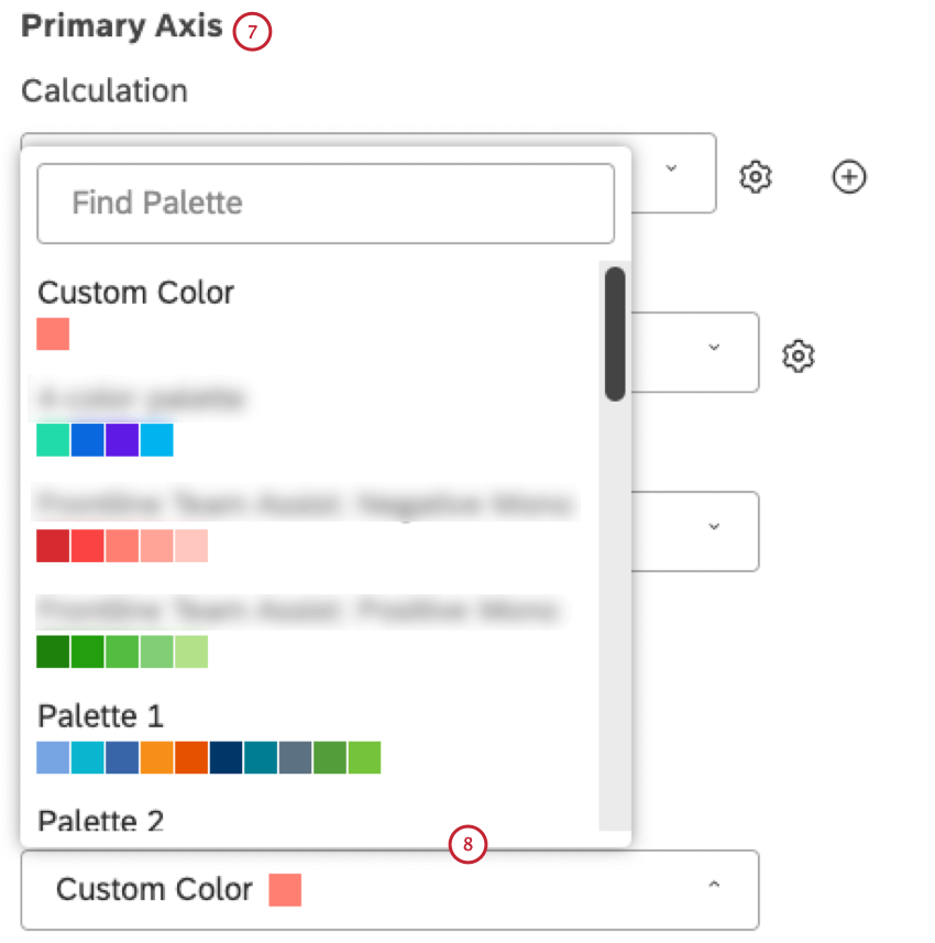Passare alla sezione Asse primario.