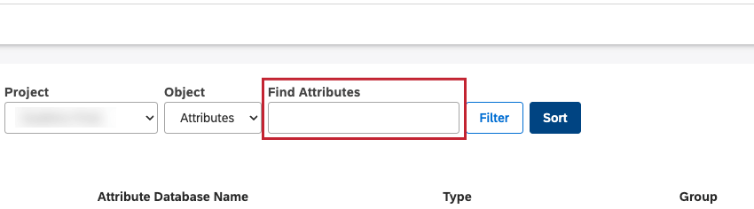Alternatively, you can search for an attribute by entering the name of the attribute into the Find Attributes or Find Models box.