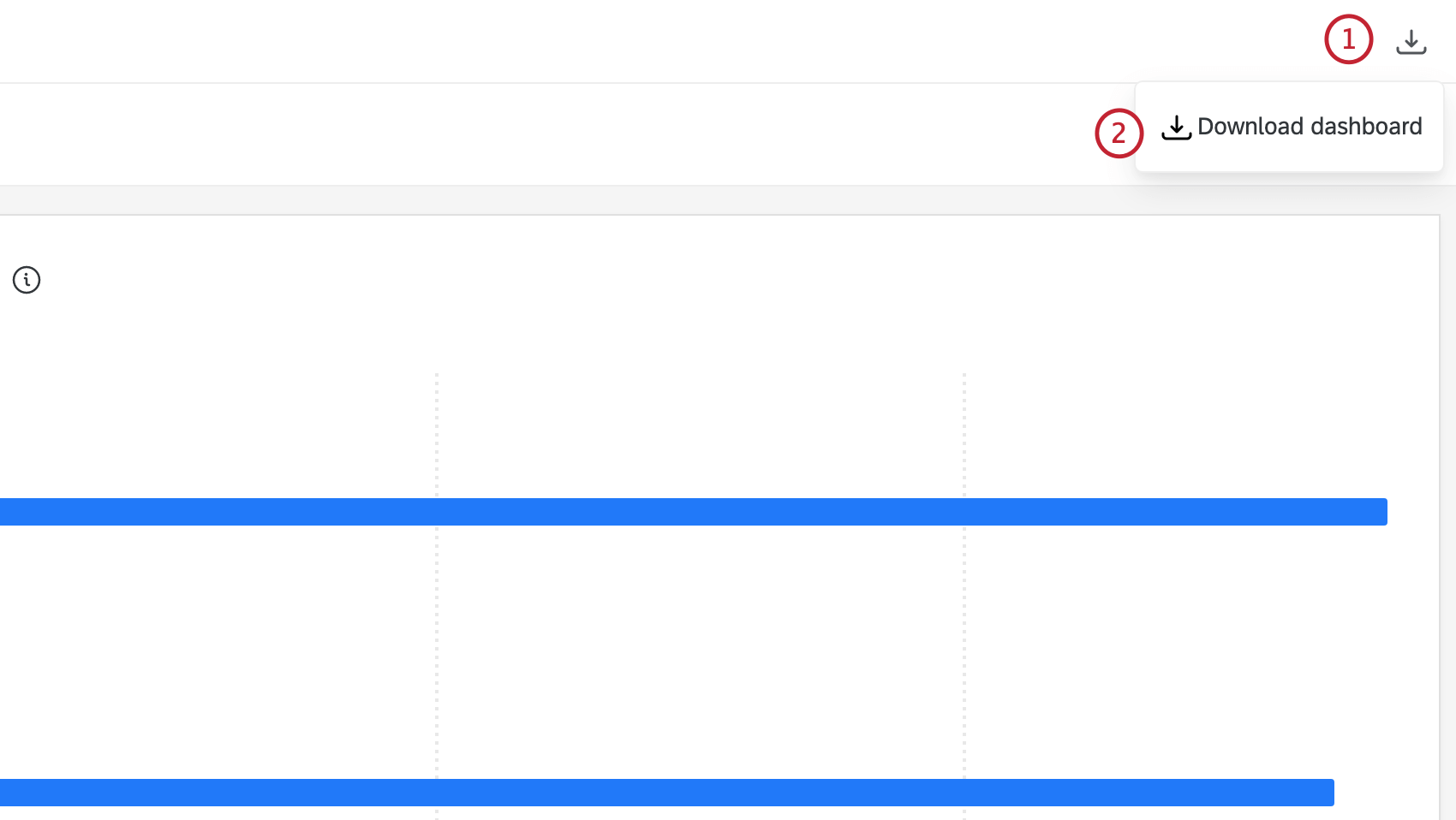 Botão de download em um link dashboard público