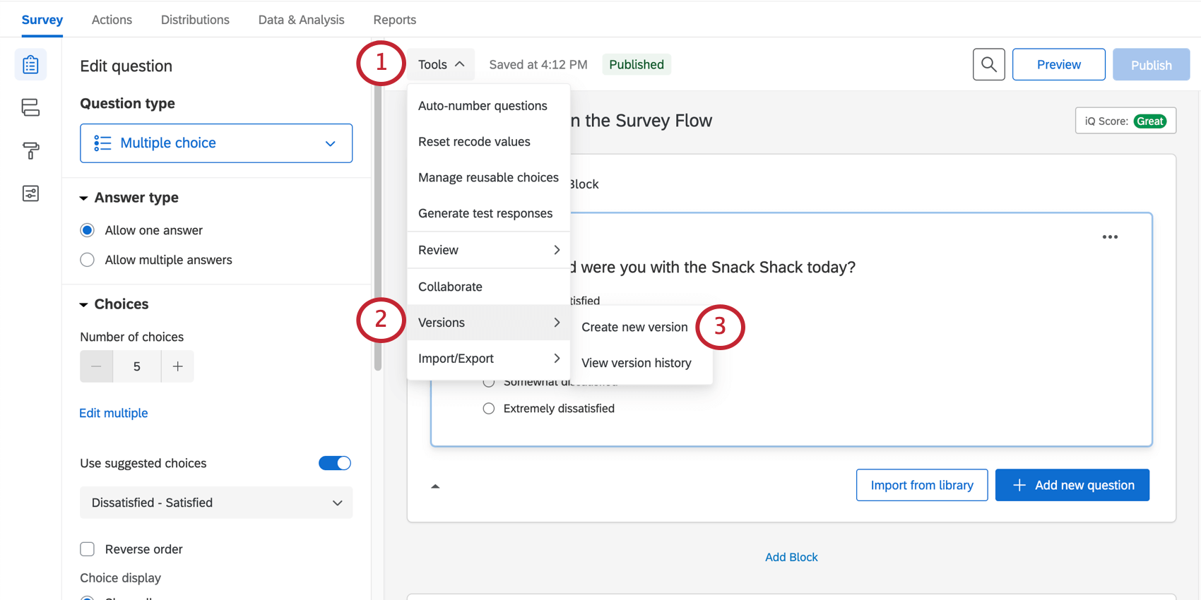 Création dune nouvelle version