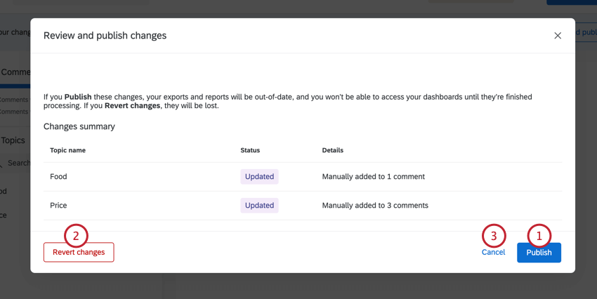 reviewing changes before saving