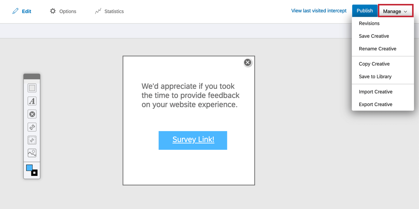 Administrar menú desplegable Diseño